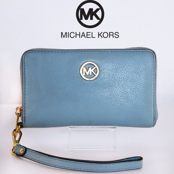 MICHAEL Michael Kors Leather Zip Around Wristlet Wallet - Picture 1 of 17